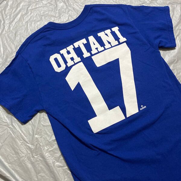 MLB ロサンゼルスドジャース #17 大谷翔平 野球 半袖Tシャツ ベースボールウェア Sサイズ ブルー ファナティクス ブルー