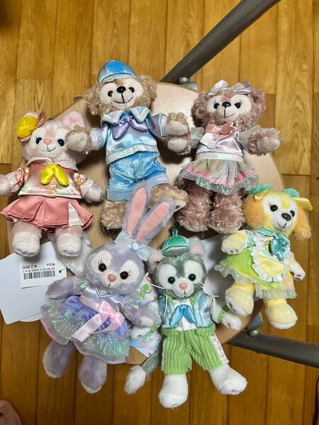 カラフルハピネス ぬいぐるみバッジ ダッフィーアンドフレンズ ディズニーシー タグ付き 新品 6個セット