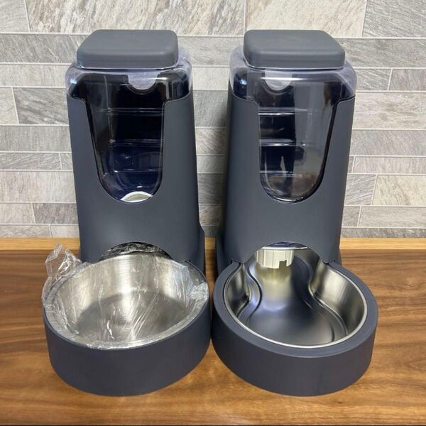 猫用自動給餌器 ステンレス製給水器 2点セット 重力式ペット給水器セット 犬用