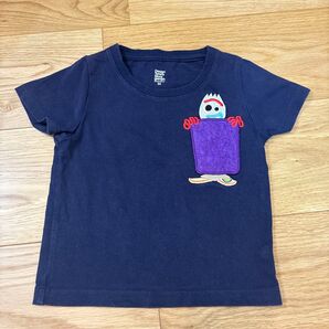 フォーキー刺繍 ネイビーTシャツ 90 グラニフ