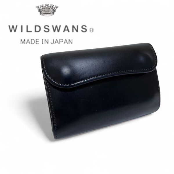 ワイルドスワンズ バーン BYRNE サドルレザー 三つ折り財布 王冠刻印 WILDSWANS ブラック