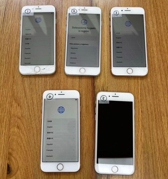 Apple(アップル)iPhone8 ゴールド シルバー ジャンク 5台セット 部品取り アイフォン スマホ