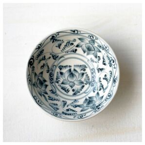 新品 ベトナムのバッチャン焼き 蓮柄のボウル