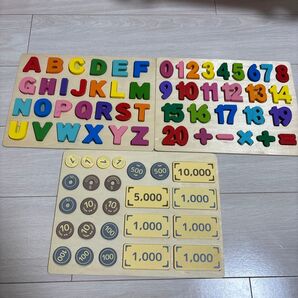 型はめパズル 3セット 知育玩具 木製パズル