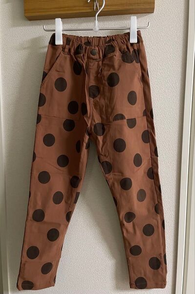 DILASH ディラッシュ☆ドット ストレッチパンツ 水玉☆ブラウン 茶色☆サイズ 150☆長ズボン