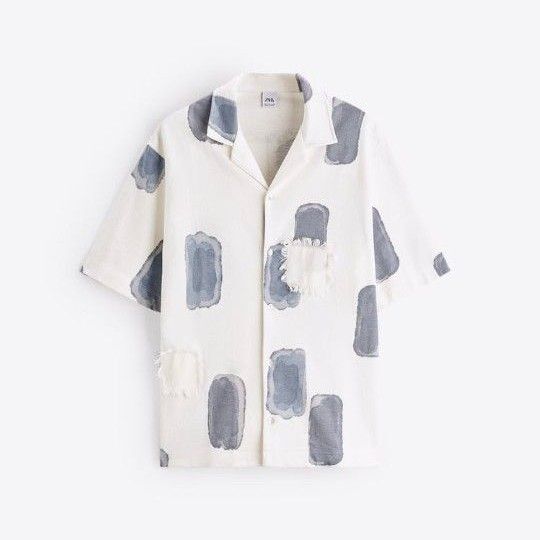 ZARA ザラ アブストラクトプリントシャツ