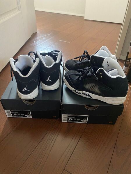 NIKE JORDAN5 RETRO PS 17cm 19cm 姉妹 兄弟 お揃い ナイキ スニーカー 黒