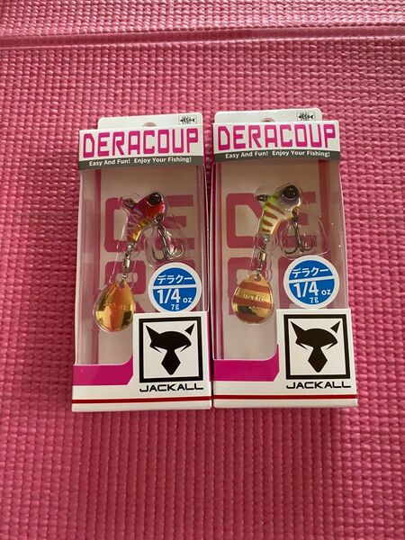 ジャッカル デラクー 1/4 oz 2個 未開封 Jackall ピンクバッククラウン チャートバックギルストライプ