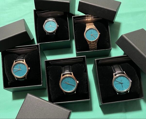 破格 新品保管品 電池切れ★5点セット メンズ 腕時計 Amulet Watch ステンレス コレクション★本革ベルト ステンレス