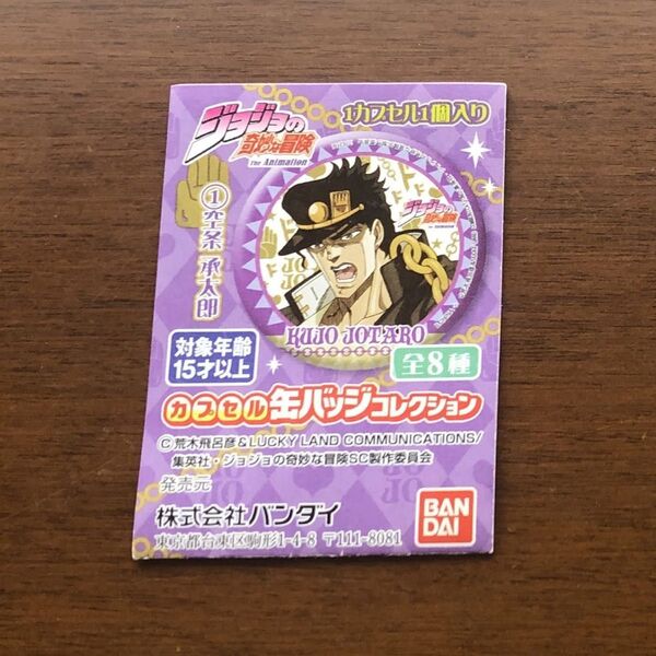 【ミニブックのみ】ジョジョの奇妙な冒険スターダストクルセイダース カプセル缶バッジコレクション バンダイ ガチャガチャ