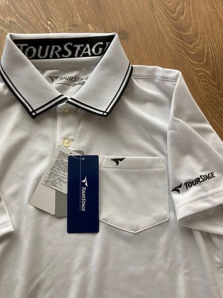 新品未使用 ブリヂストン TOURSTAGE GOLF ツアーステージ ゴルフ 吸水速乾 ホワイト半袖ポロシャツ