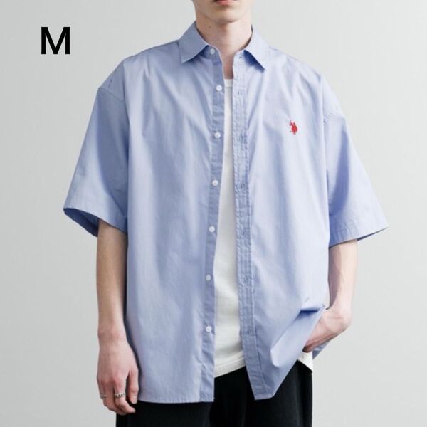 【新品未使用】US.POLO.ASSN. ライトブルー 半袖シャツ ワンポイント刺繍入り M