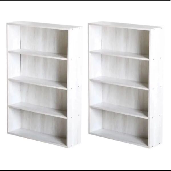 【新品】カラーボックス本棚 リビング収納 アッシュホワイト 幅60cm 2個セット 白系 木目調 収納 本棚 CDラックコミック