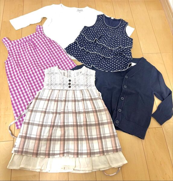 女の子 まとめ売り キッズ服 ワンピース チュニック 長袖カットソー カーディガン