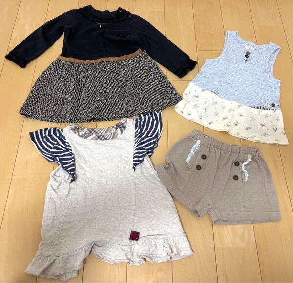 キムラタン ビケットクラブ タンクトップ ワンピース 半袖Tシャツ ショートパンツ 子供服 キッズ 女の子