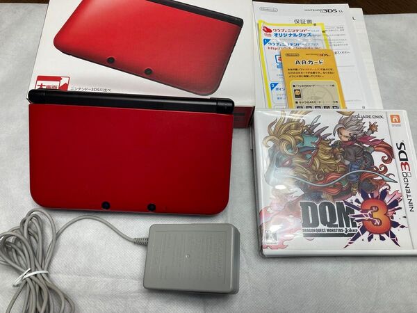「美品」Nintendo 3DS LL レッド 本体 ACアダプター&ソフト付き