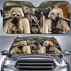 【新品】フロントガラスサンシェード 車 個性的 ペット柄 犬柄 イタリアン・コルソ・ドッグ ペロ・デ・プレサ・カナリオ バンドッグ