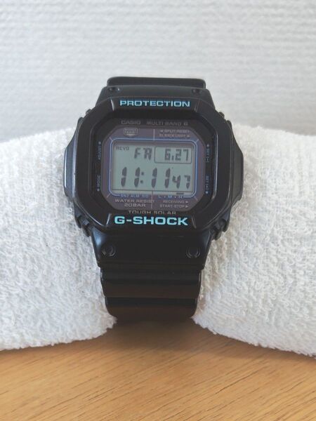 【最終値下げ】G-SHOCK CASIO Gショック ブラック ブルー タフソーラー 電波 中古 5600 黒 腕時計 カシオ