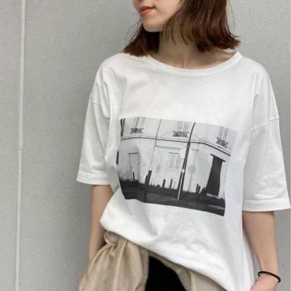CAN PEP REY of NOBLE フォトプリントTシャツ ホワイト