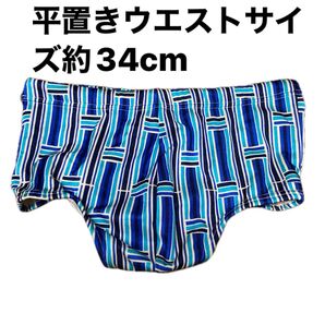 E652ストライプデザイン男子水着♪室内プールやダイエット♪レジャーやフィットネスにも♪平置きウエストサイズ34cm
