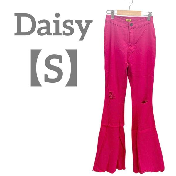 ダメージ★Daisy 【S】フレアパンツ ベルボトム ピンク