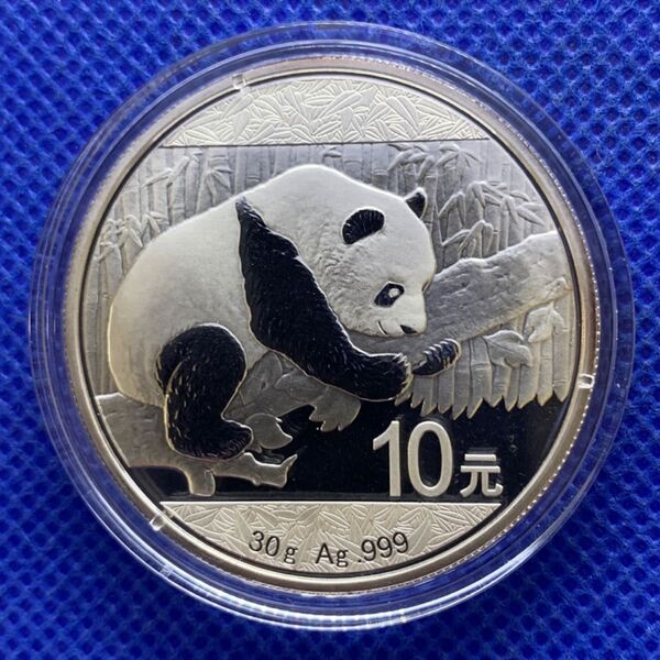 2016年中国 パンダ銀貨 1オンス(31.1g)純銀本物! コインカプセル付き!