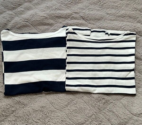 無印 ボーダー半袖Tシャツ M〜Lサイズ 2枚