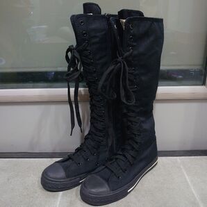 スニーカーブーツ 黒 ロング ブラック コンバース SLY