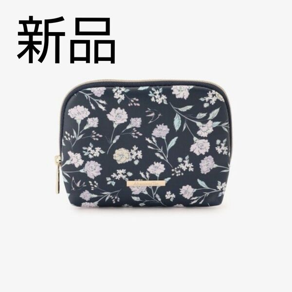 新品☆Afternoon Tea Living フラワーティッシュポーチ ネイビー アフタヌーンティーリビング 化粧ポーチ