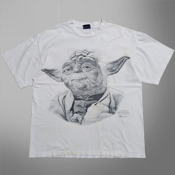 90s STAR WARS スターウォーズ ヨーダ ムービーT Tシャツ オフホワイト XL