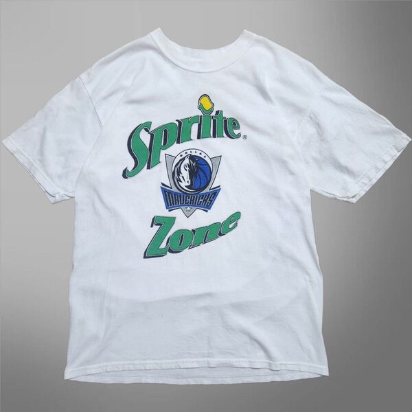 90s スプライト × NBA ダラスマーベリックス コカコーラ社 デザイン Tシャツ 企業T 白 L