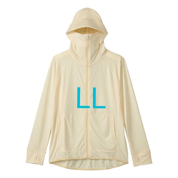 【LL 白】 サンシェードパーカー ワークマン クール UV 紫外線 春 夏 ワークマン女子 パーカー オフホワイト