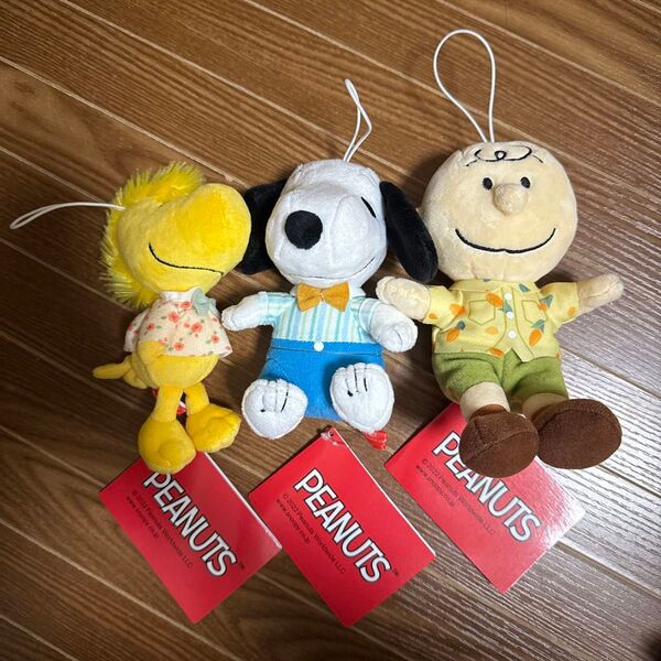 PEANUTS スヌーピー ウッドストック チャーリーブラウン ぬいぐるみ マスコット 3個セット