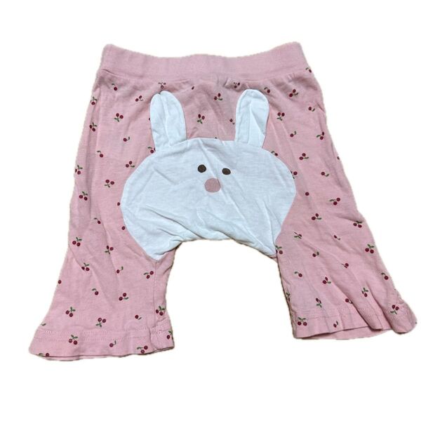 ベビー服 ハーフパンツ ピンク うさぎ 80cm