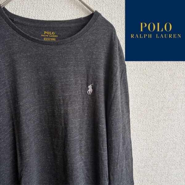 POLO RALPHLAUREN ロンT 長袖 Tシャツ チャコールグレー Mサイズ ポロラルフローレン