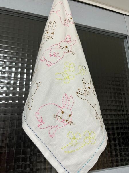 ハンドメイド 刺し子ふきん 花ふきん 台ふきん ランチョンマット 訳あり