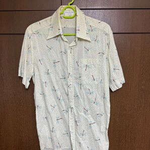 ニュービンテージ PAUL&JOE ポールアンドジョー 半袖シャツ トンボ柄 ユーロサイズS(日本M)
