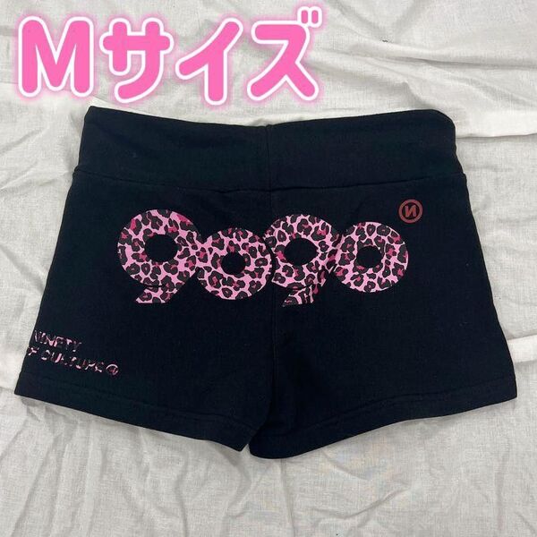 最安値 Mサイズ 90 Logo Girl Micro Shorts 黒ピンク 平成ギャル Y2K 豹柄 レオパード スウェット