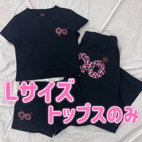 最安値 Lサイズ 90 Logo Girl Cropped Tee 黒ピンク 平成ギャル Y2K 豹柄 レオパード 半袖 Tシャツ