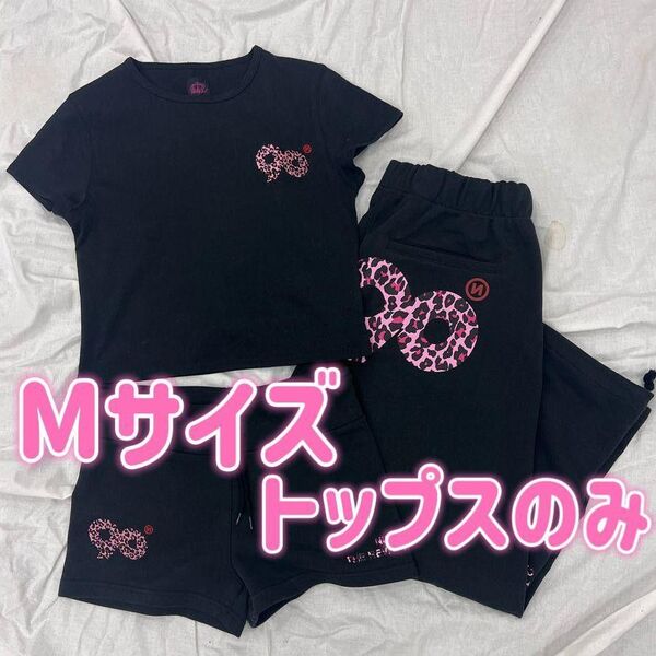 最安値 Mサイズ 90 Logo Girl Cropped Tee 黒ピンク 平成ギャル Y2K レオパード 豹柄 半袖 Tシャツ