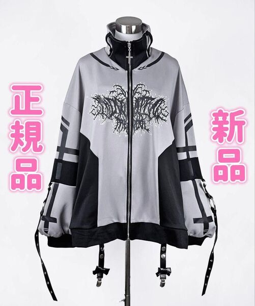正規品 新品 HIDOLATRAL THEODOL 近未来メタルジャージ グレー 地雷系 サブカル パーカー アウター