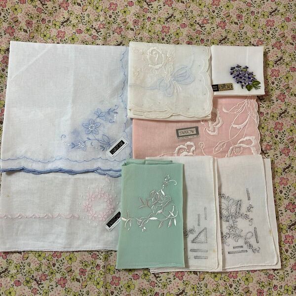 スワトー他刺繍ハンカチ 全て未使用少しシミあり