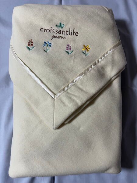 croissantlife 刺繍 綿毛布