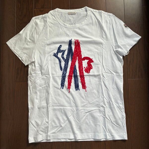 美品!MONCLER モンクレール Tシャツ 刺繍 ホワイト L