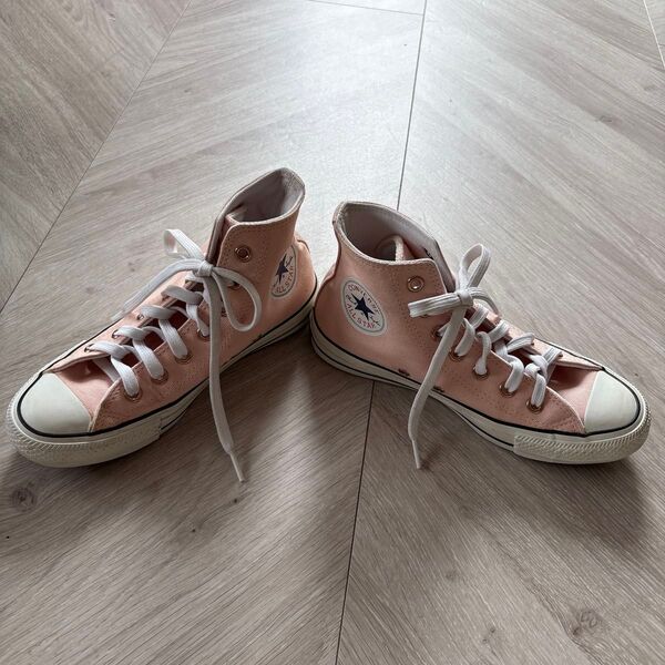 CONVERSE ALL STAR HI ピンクベージュ ハイカットスニーカー REACT 23.5cm