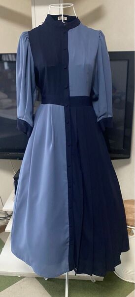 美品axes femme バイカラープリーツワンピース