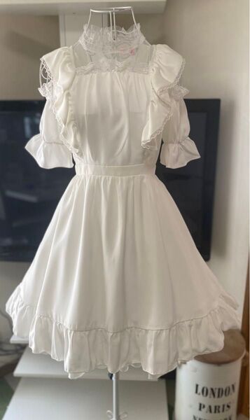 美品Princess Melodyフリル付き白ワンピース ローリタ