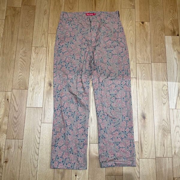 美品 シュプリーム Supreme 21AW Work Pant Floral パンツ 総柄 花柄 ワークパンツ