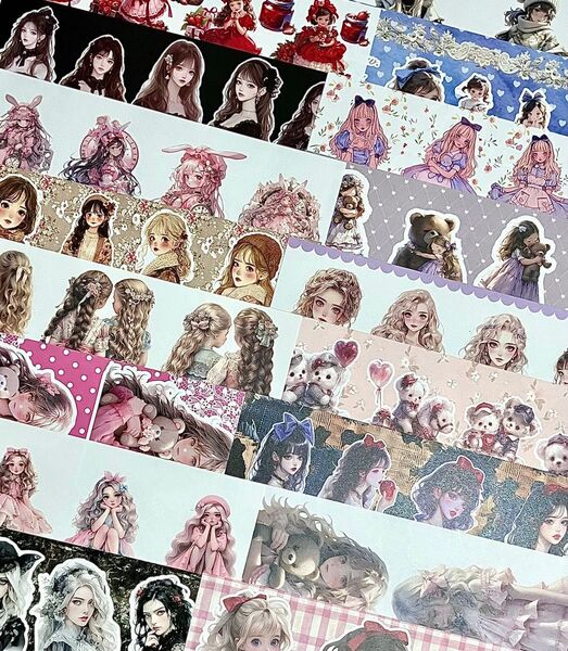コラージュシート 約100枚 コラージュペーパー 素材シート 人物 女の子 コラージュ 素材