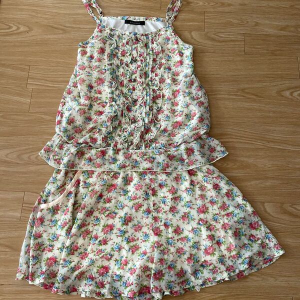 PAGEBOY ページボーイ セットアップ ワンピース 花柄 M ノースリーブ